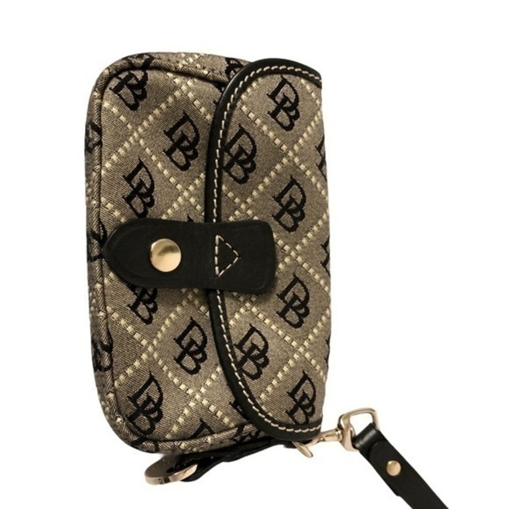 DOONEY and bourke black gray signature wristlet
